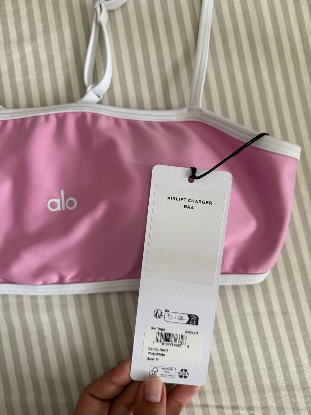 ALO Yoga Airlift Charger Bra Candy Pink Sports Bra - Picture 3 of 3